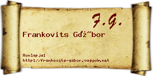 Frankovits Gábor névjegykártya